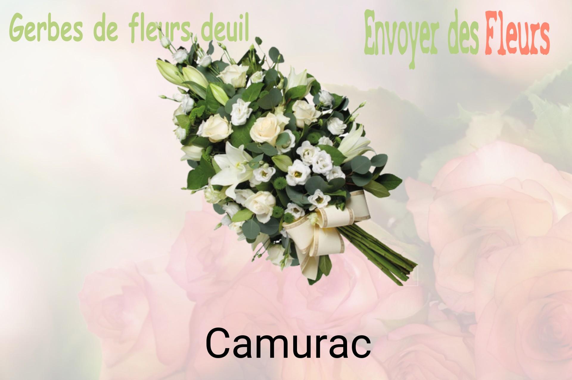 Gerbe de fleurs de deuil livrée à Camurac